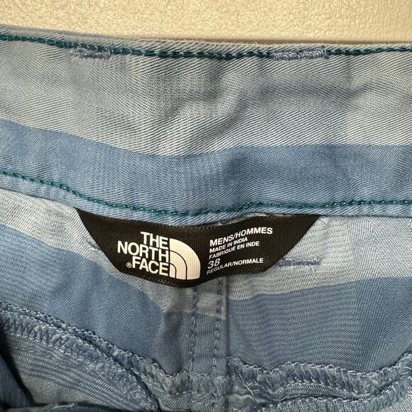 The North Face Mens Blue Checkered Plaid Explore Shorts Stretch Cotton Size 38 - Picture 7 of 11